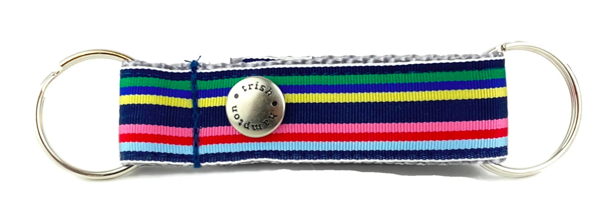 Navy Multi Stripe Snappy Keychain - 769