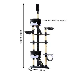 PawHut Height Adjustable Cat Tree