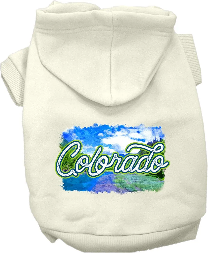 Pet Dog & Cat Screen Printed Hoodie for Medium to Large Pets (Sizes 2XL-6XL), "Colorado Summer"