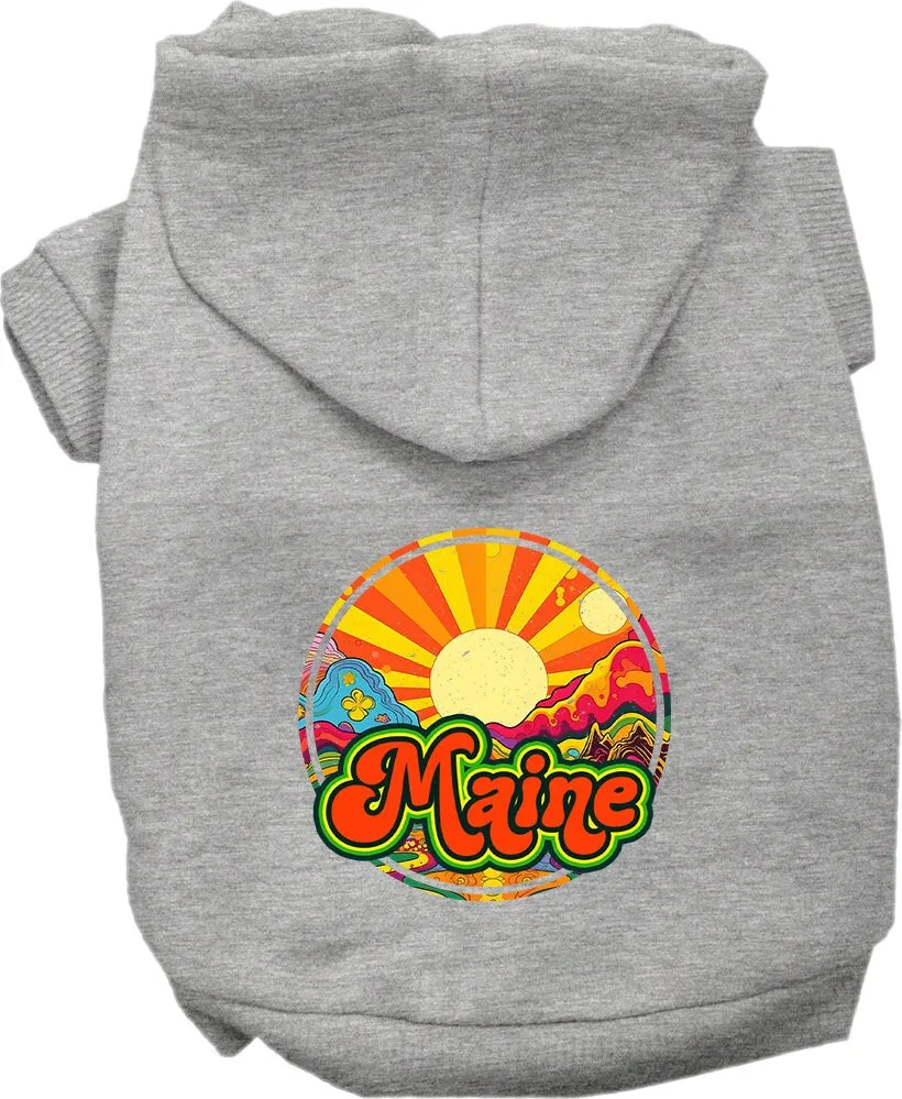 Pet Dog & Cat Screen Printed Hoodie for Medium to Large Pets (Sizes 2XL-6XL), "Maine Mellow Mountain"