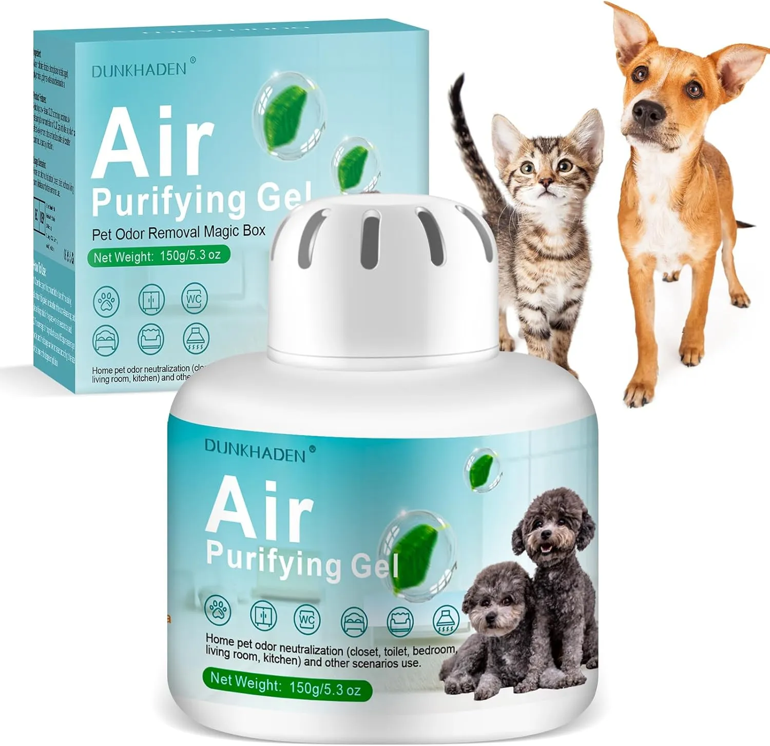 Pet Odor Eliminator, Air Purifying Gel - Suitable for Home Pet Deodorant Box & Cat Litter Deodorizer to Freshen Air, Neutralize Odor 5.3 oz./150g