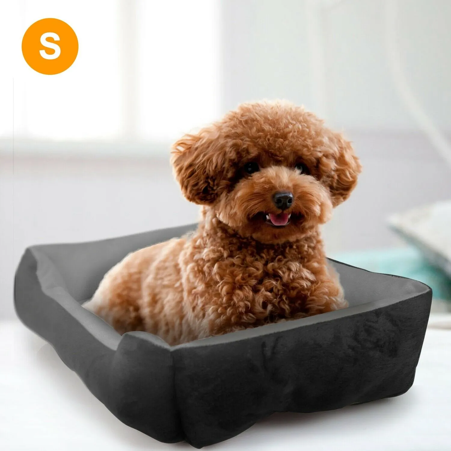 PETLAVISH™ Plush Dog/Cat Non-Slip Bed: S-XXL Cozy Fleece Cushion Mat Kennel w/ BONE Toy