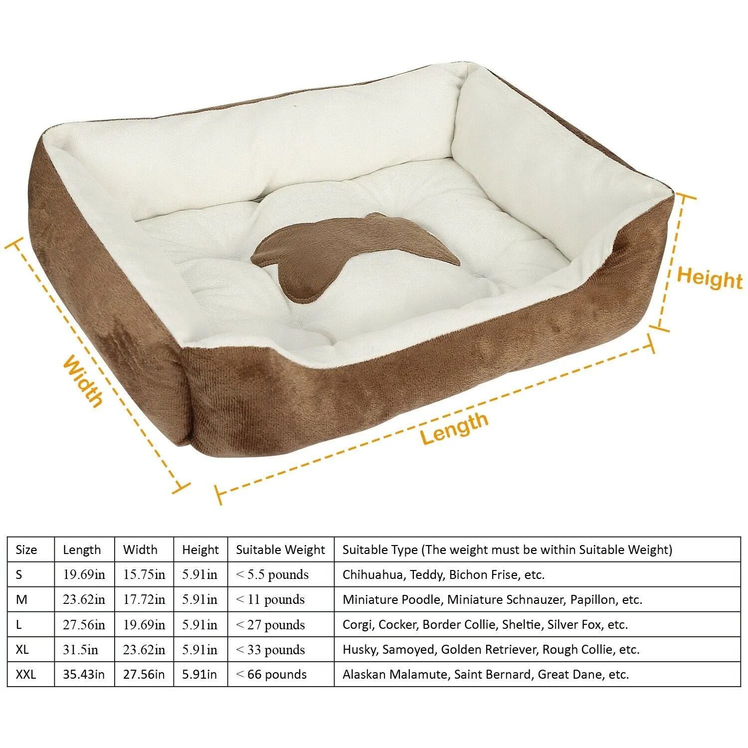 PETLAVISH™ Plush Dog/Cat Non-Slip Bed: S-XXL Cozy Fleece Cushion Mat Kennel w/ BONE Toy