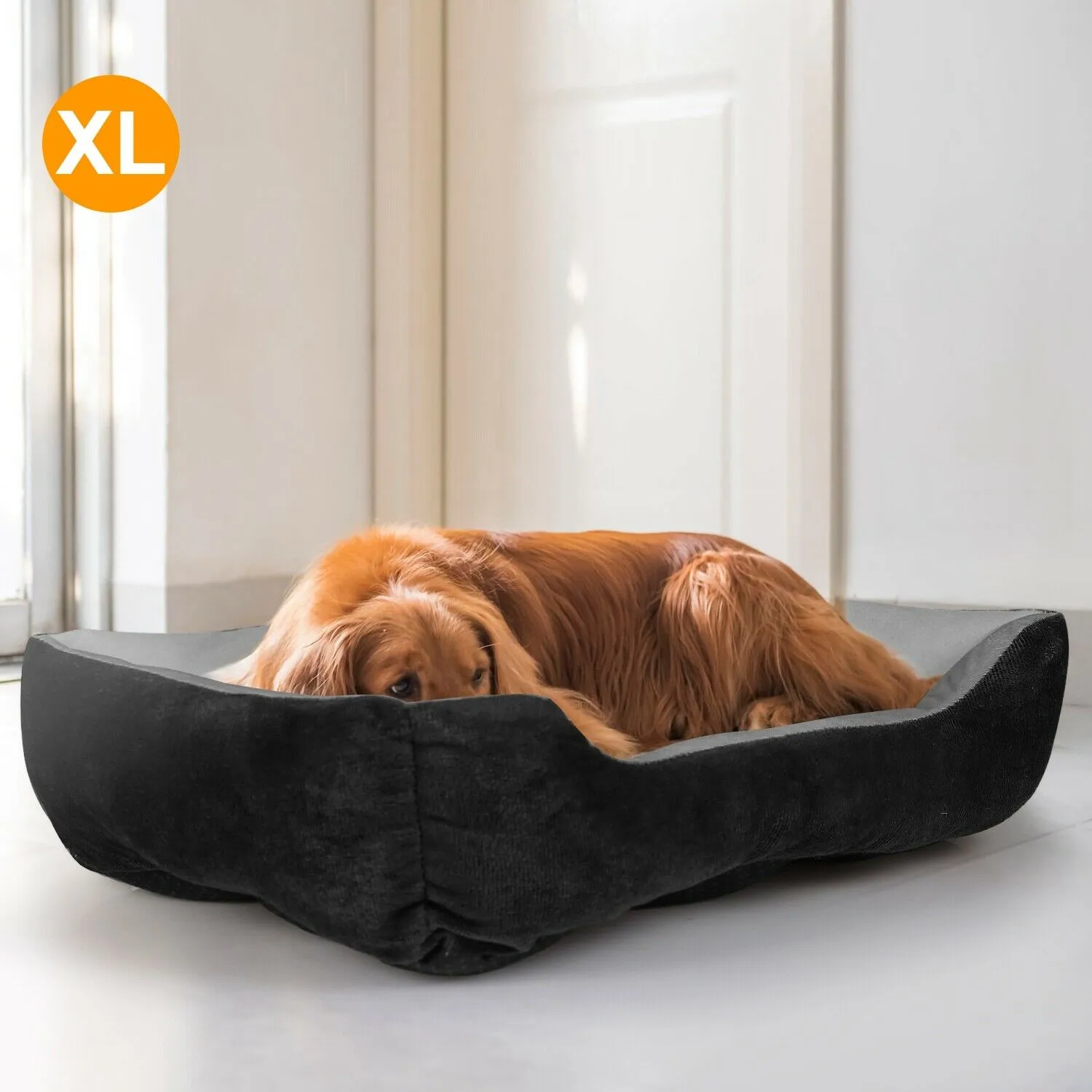 PETLAVISH™ Plush Dog/Cat Non-Slip Bed: S-XXL Cozy Fleece Cushion Mat Kennel w/ BONE Toy