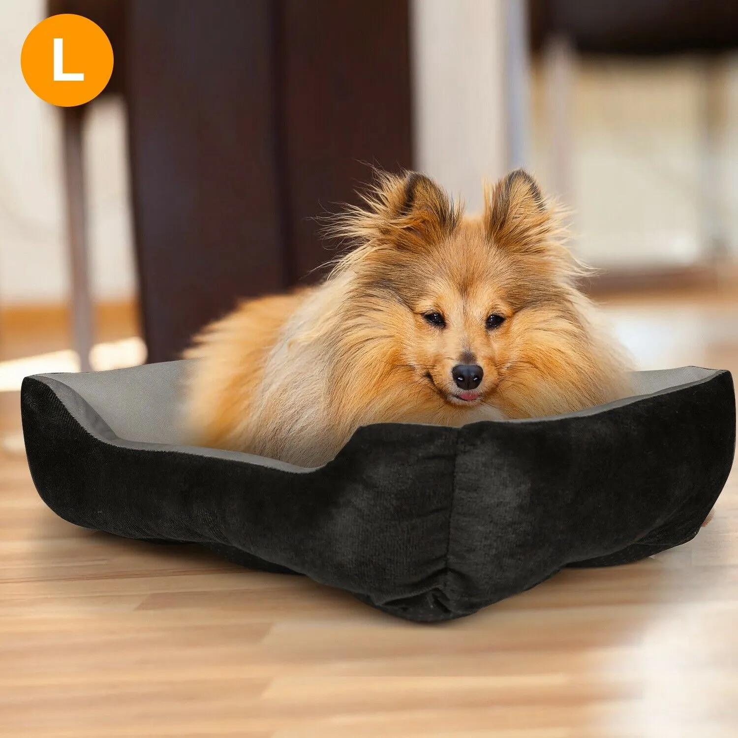 PETLAVISH™ Plush Dog/Cat Non-Slip Bed: S-XXL Cozy Fleece Cushion Mat Kennel w/ BONE Toy