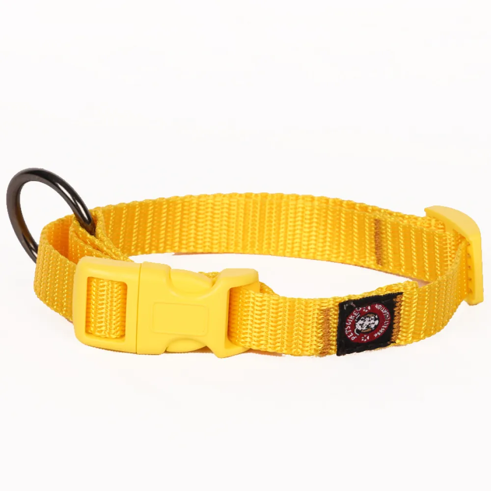 Pets Like Nylon Collar with Adjustable Clip Collar for Dogs (Yellow)