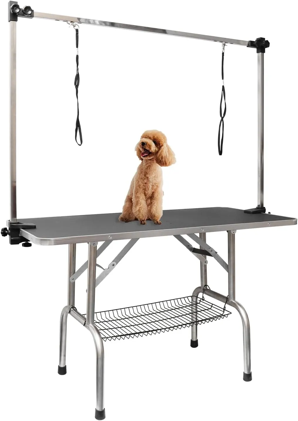 ROOMTEC 36" Dog Grooming Table,Foldable Home Pet Bathing Station with Adjustable Height Arm/Noose/Mesh Tray