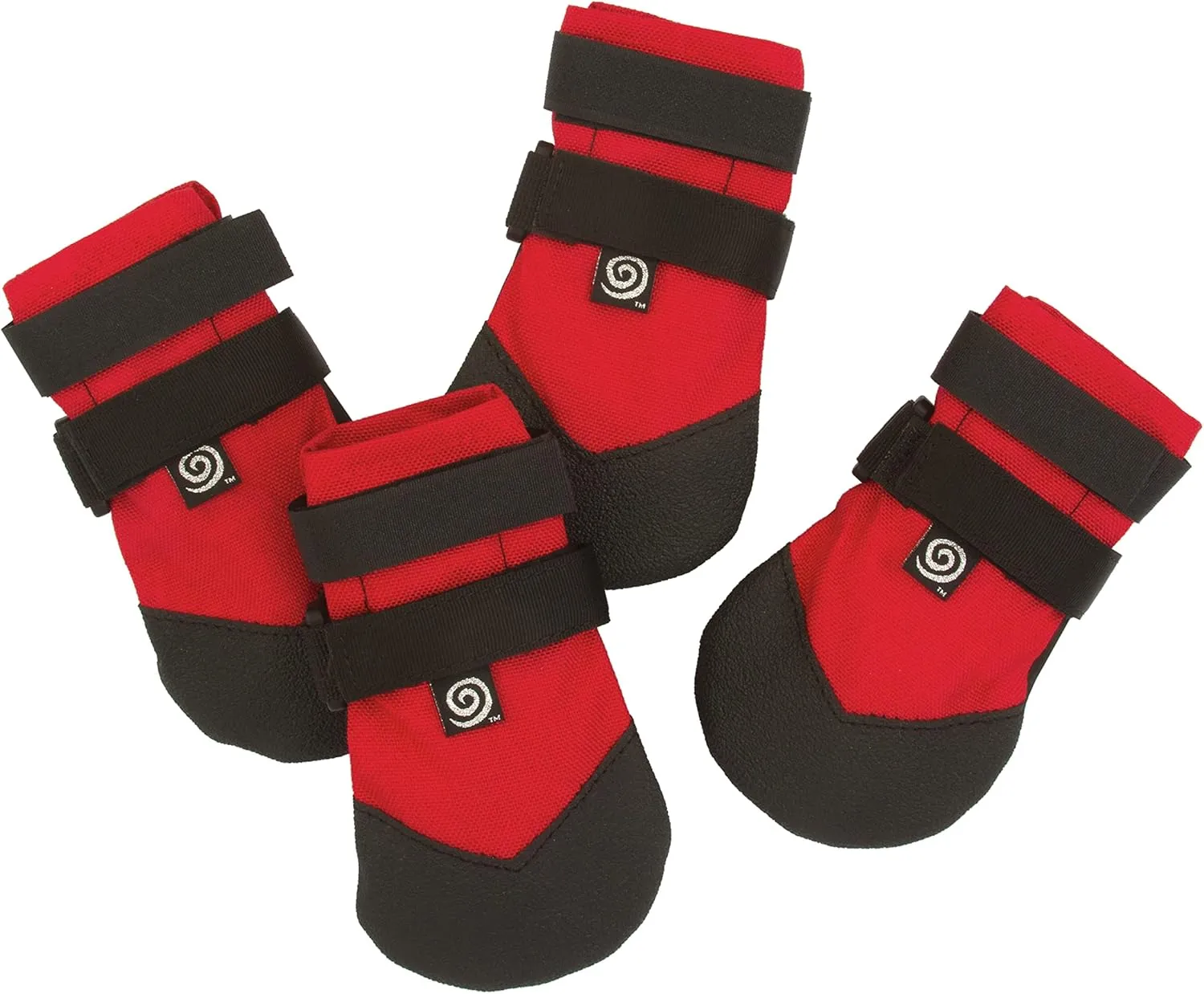 Rugged Dog Boots and Paw Protectors for Small, Medium and Large Dogs Red (Size 6)
