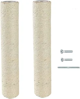 SHENGOCASE 2-Pack 15" L,  2.75" Cat Tree Tower Accessories Replacement Post with M8 Bolt, DIY Cat Scratching Post Replacement Part Pole