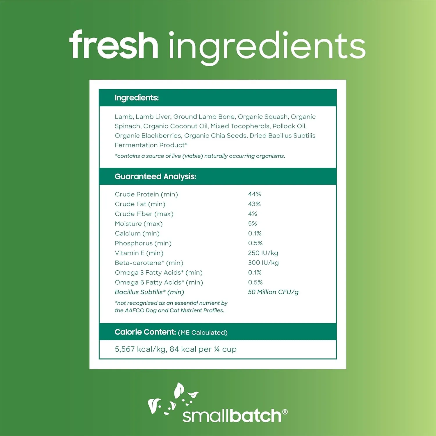 smallbatch Pets Freeze Dried Dog Treats & Cat Treats, 7 oz, Lamb Treat Bites, Probiotics, Organic Vegetables, Fruits, Digestive Health Skin & Coat Support Food Topper, Made in The USA, Humanely Raised