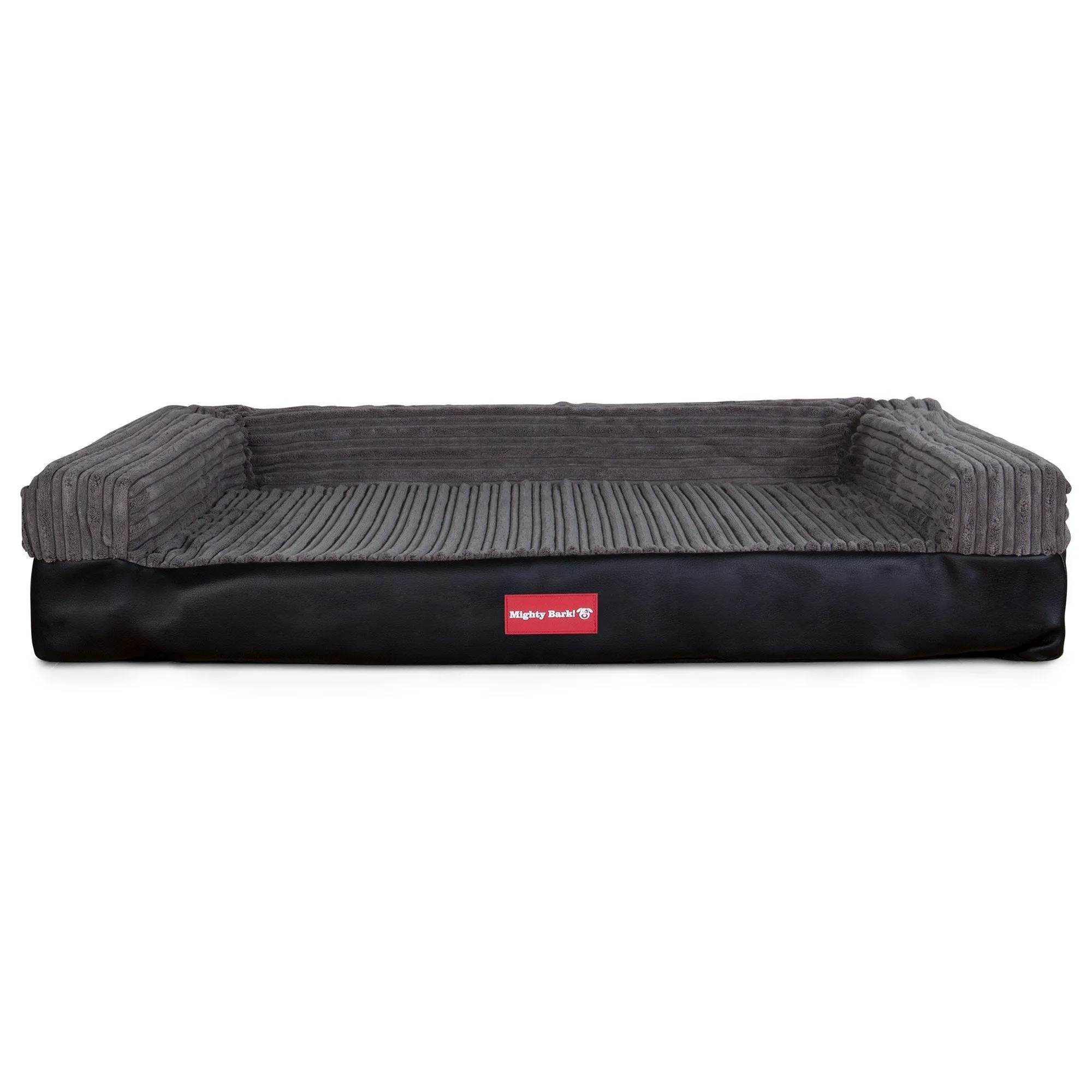 The Bench - Orthopedic Memory Foam Dog Bed - Faux Leather Black