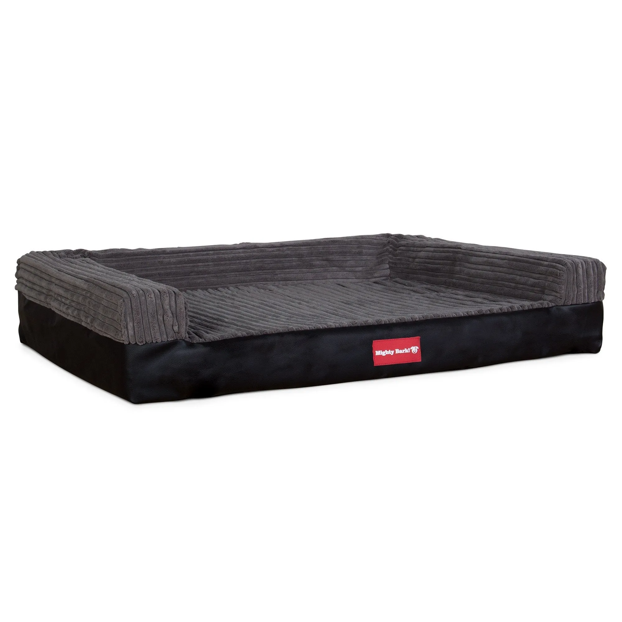The Bench - Orthopedic Memory Foam Dog Bed - Faux Leather Black