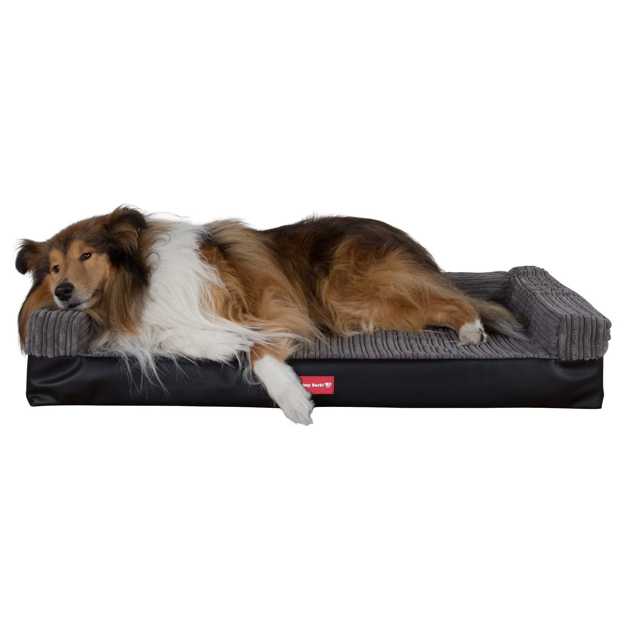 The Bench - Orthopedic Memory Foam Dog Bed - Faux Leather Black