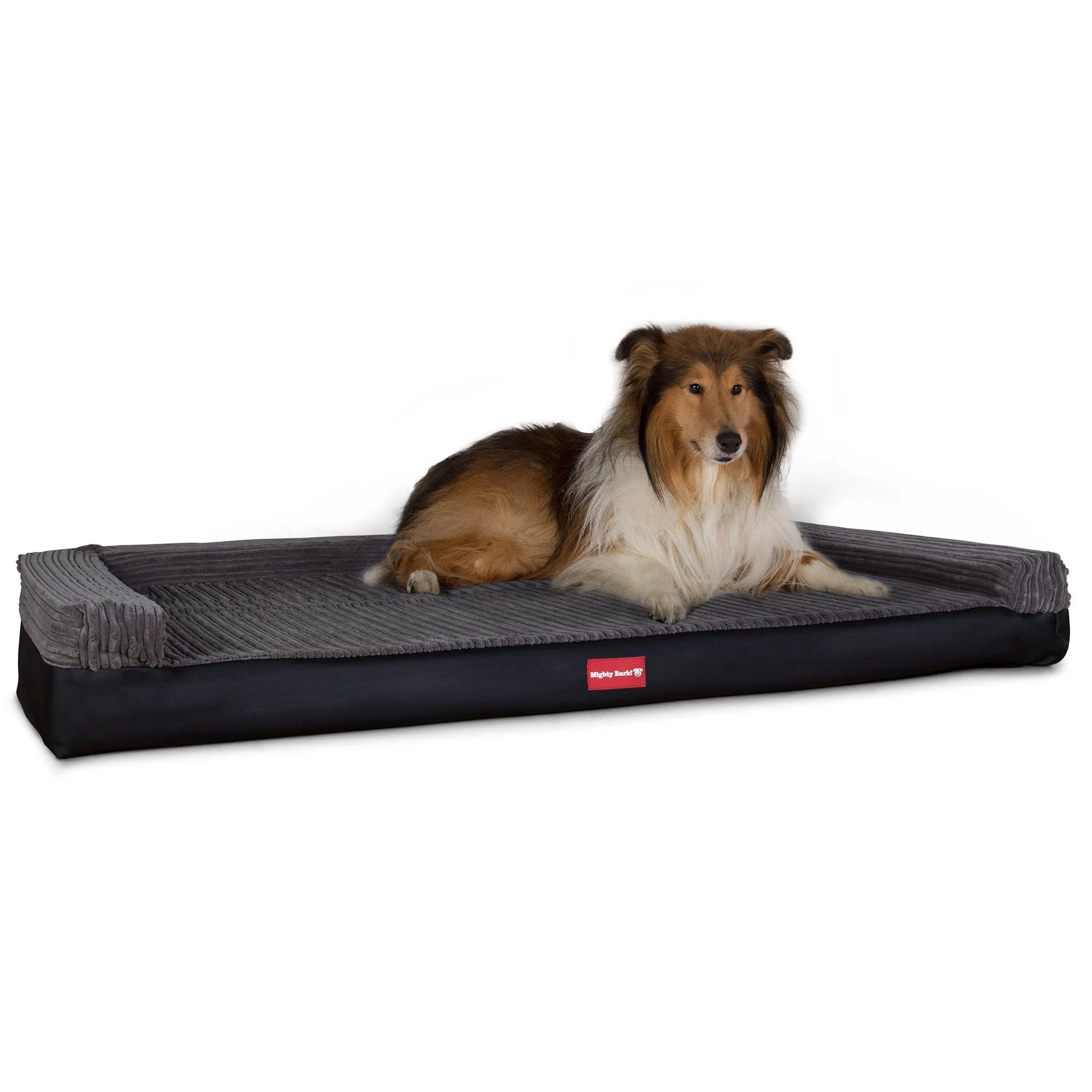 The Bench - Orthopedic Memory Foam Dog Bed - Faux Leather Black
