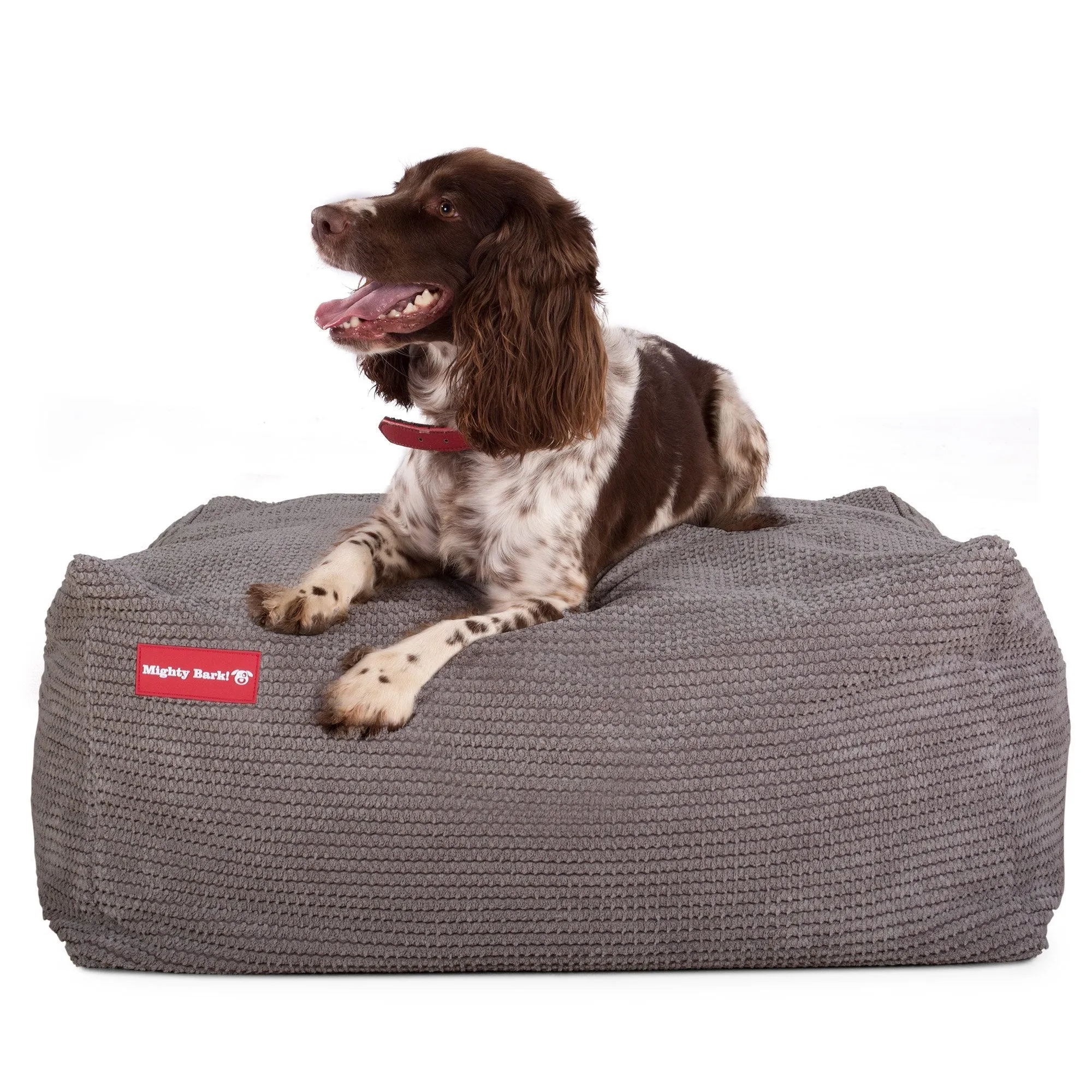 The Crash Pad  - Memory Foam Dog Bed - Pom Pom Charcoal Grey