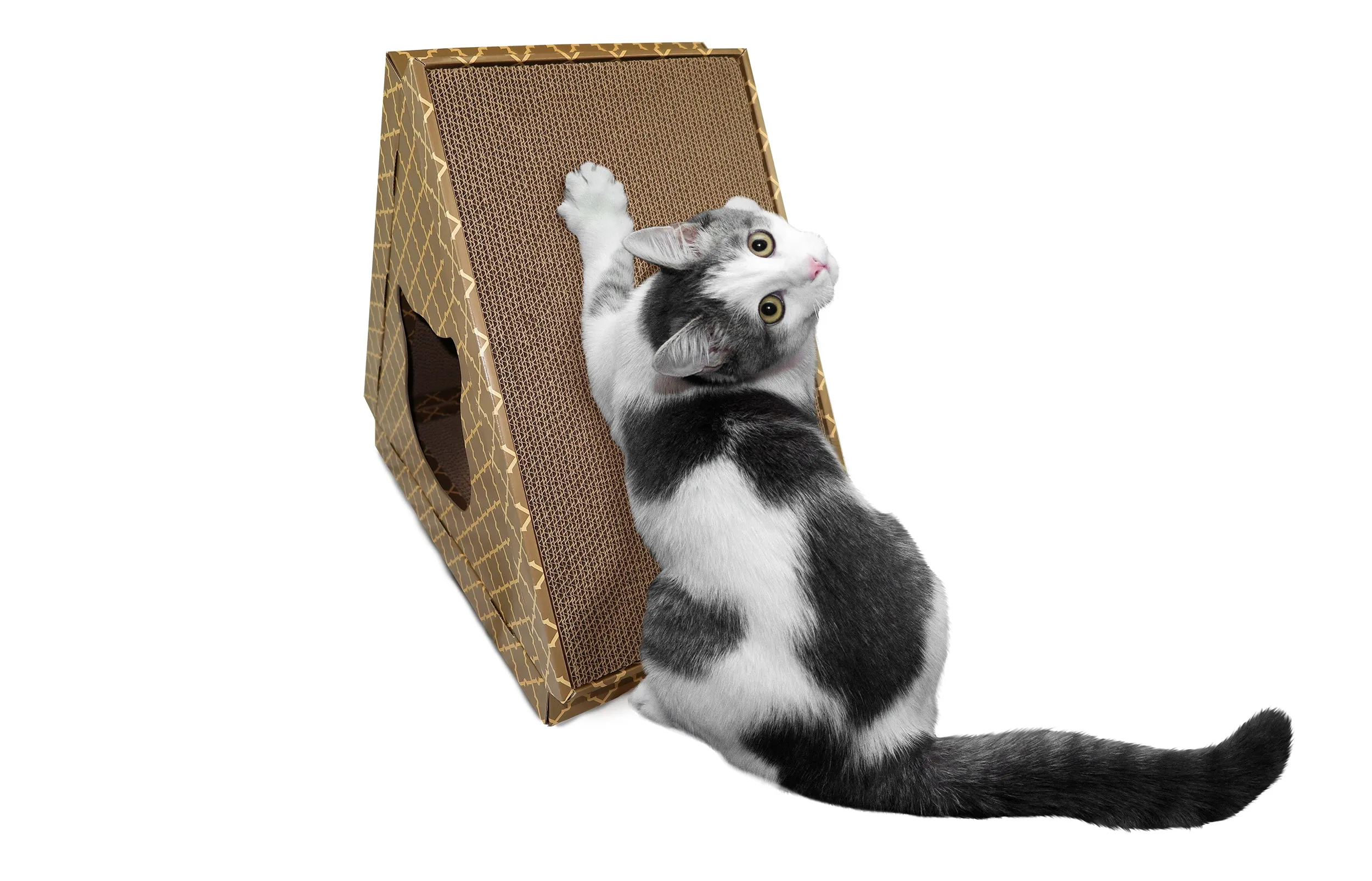Tiger Tent Corrugated Scratcher with Catnip
