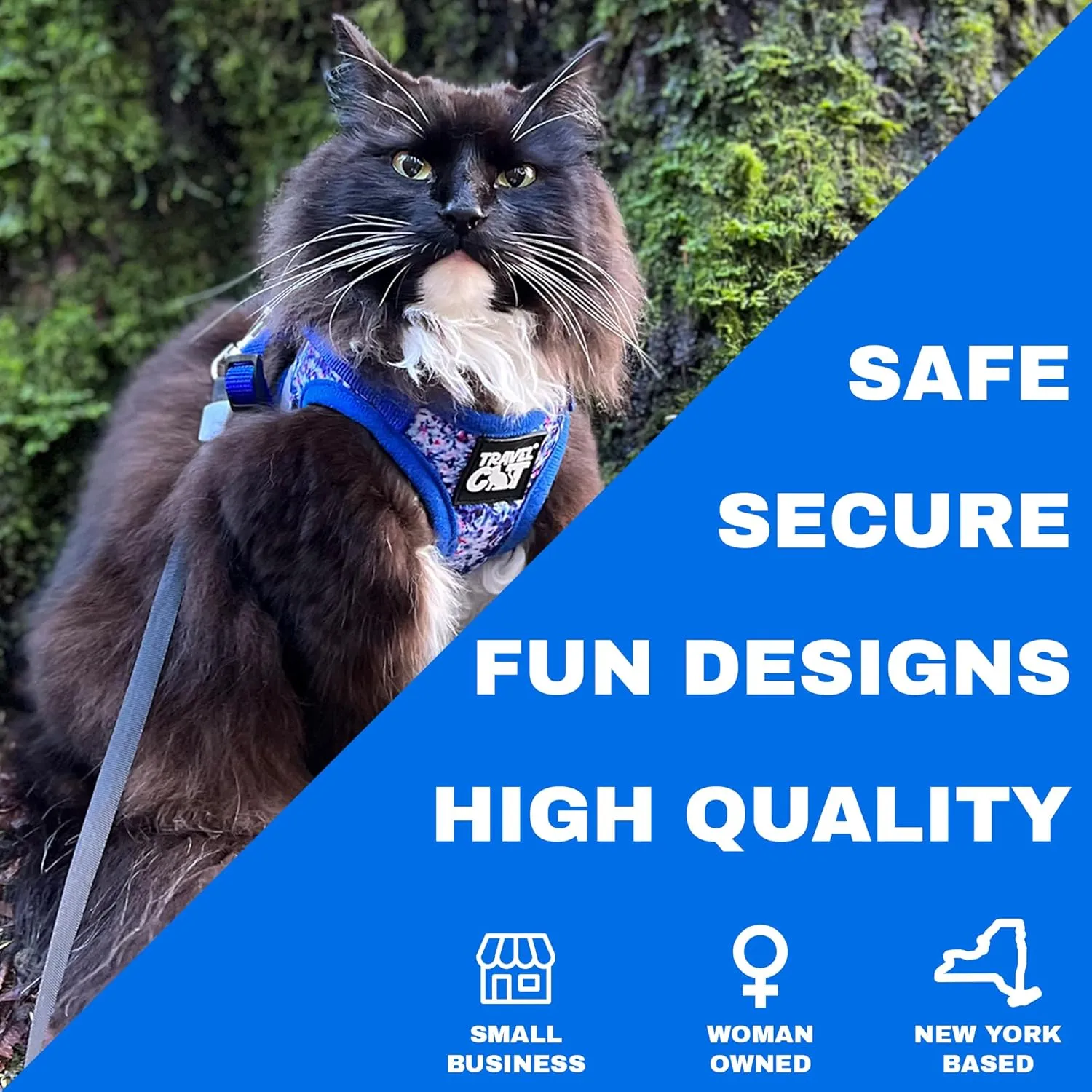 Travel Cat Harness and Leash Set - Adjustable Fit Mesh Cat Harness and Reflective Strap - Comfort Walking Vest for Kitten for Outdoor Walking, Hiking (Small, Groovy)