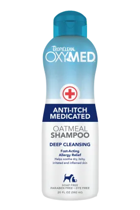 Tropiclean OxyMed Medicated Anti Itch Shampoo For Dogs And Cats, 20-oz