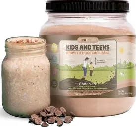 TruHeight Growth Protein Shake (Chocolate Milk Flavor, Whey) Natural Growth & Development Protein Powder for Kids & Teens - Weight Gain Drinks - Endorsed by Pediatricians, Picky Eater Vitamin, Ages 5 