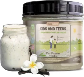 TruHeight Growth Protein Shake (Vanilla Ice Cream Flavor, Plant) Growth & Development Protein Powder for Kids & Teens - Weight Gain Drinks - Endorsed by Pediatricians, Picky Eater Vitamin, Ages 5 