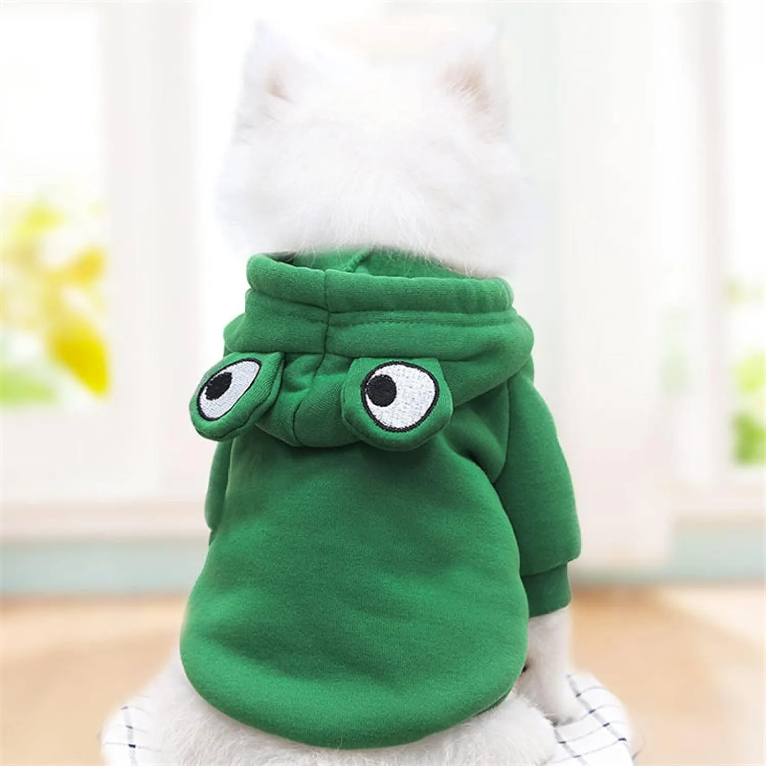 Warm Dog Winter Clothes Cute Fruit Dog Coat Hoodies Fleece Pet Dogs Costume Jacket for French Bulldog Chihuahua Ropa para Perro(Green,XXL)