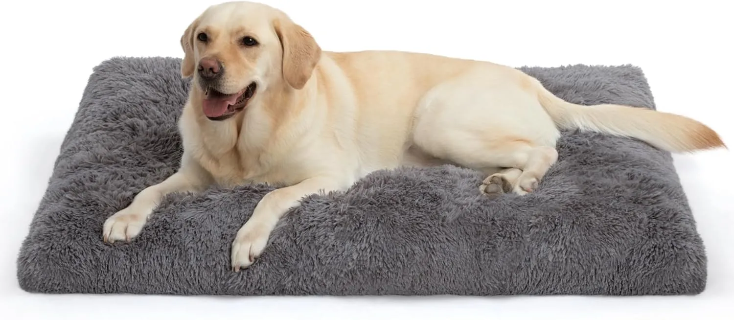 XXL Dog Bed Crate Pad Mat for Cages Washable Bed for Extra Large Size Dog Soft Kennel Pad Anti-Slip Pet Bed,48" x 29",Dark Grey