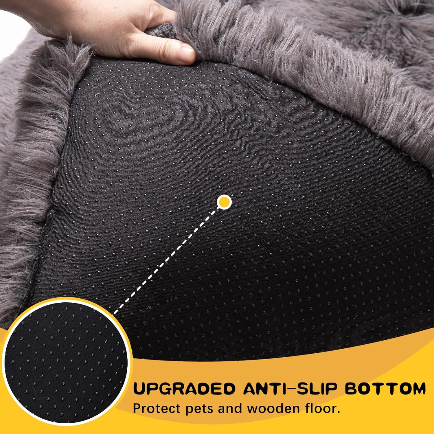 XXL Dog Bed Crate Pad Mat for Cages Washable Bed for Extra Large Size Dog Soft Kennel Pad Anti-Slip Pet Bed,48" x 29",Dark Grey